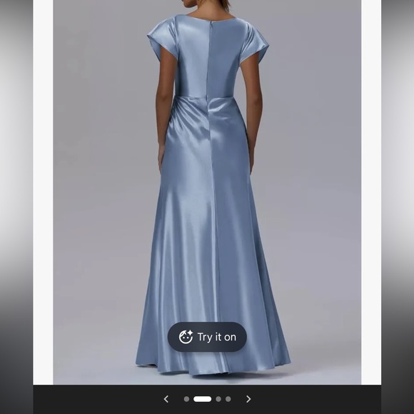 Aw Bridal Dresses & Skirts - Elegant Dusty Blue Satin Evening Gown - Women Dresses AW BRIDAL 6